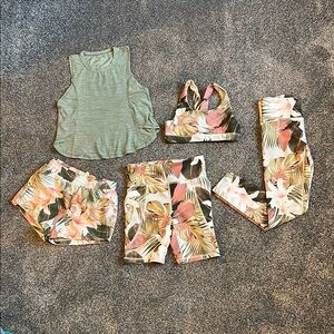 Old Navy Kids 5-Piece Activewear Set - Floral Print